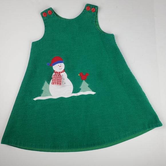 Mulberry Street Holiday Snowman Corduroy Dress Size 3T - Picture 5 of 10